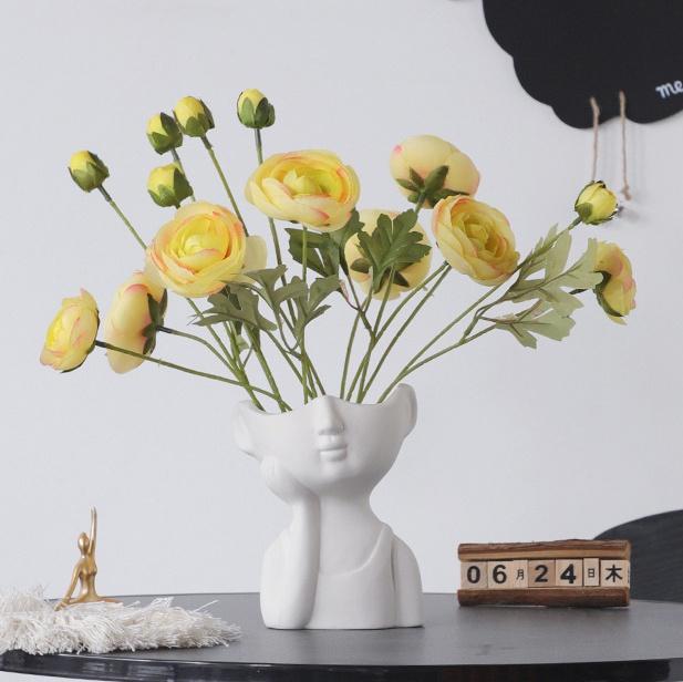 Niedliche Junge Mädchen Vase Keramik Hydroponische Vase Trockenblumendekoration Blumenarrangement Heimdekor Desktop Kunst Ornament