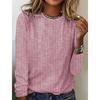 Women's T Shirt Tee Striped Print Daily Weekend Basic Long Sleeve Round Neck Pink Fall & Winter