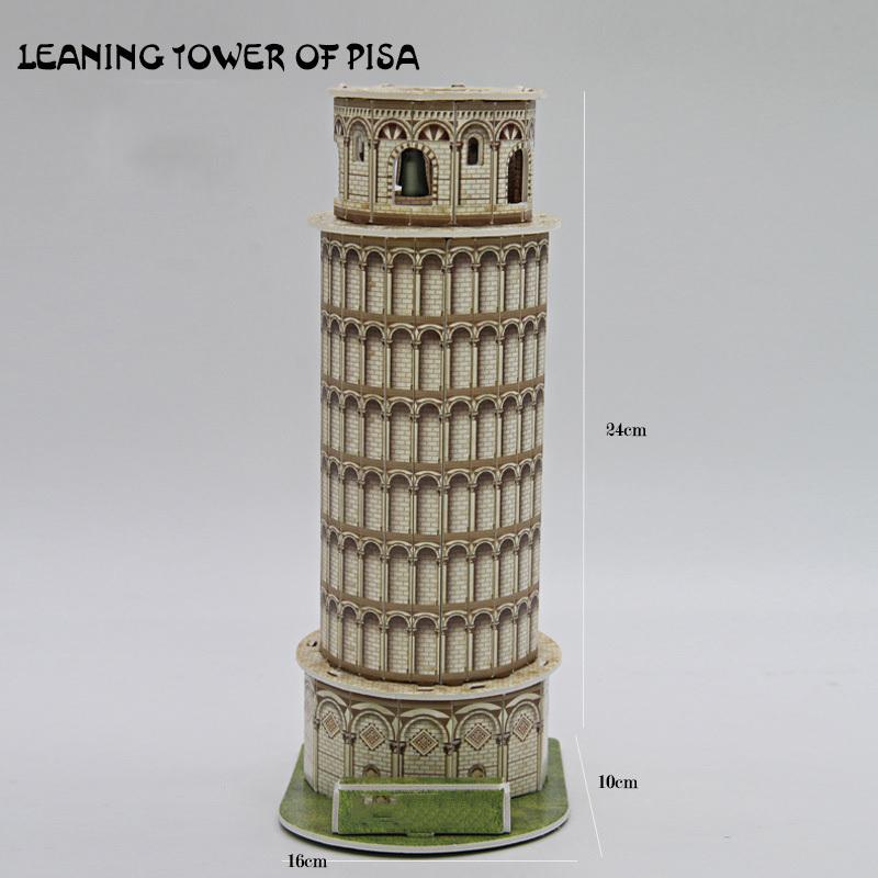 FEOOE DIY бумага ручной работы 3D головоломка башня игрушки здание Эйфелева башня Пизанская башня архитектурная головоломка бумага WL