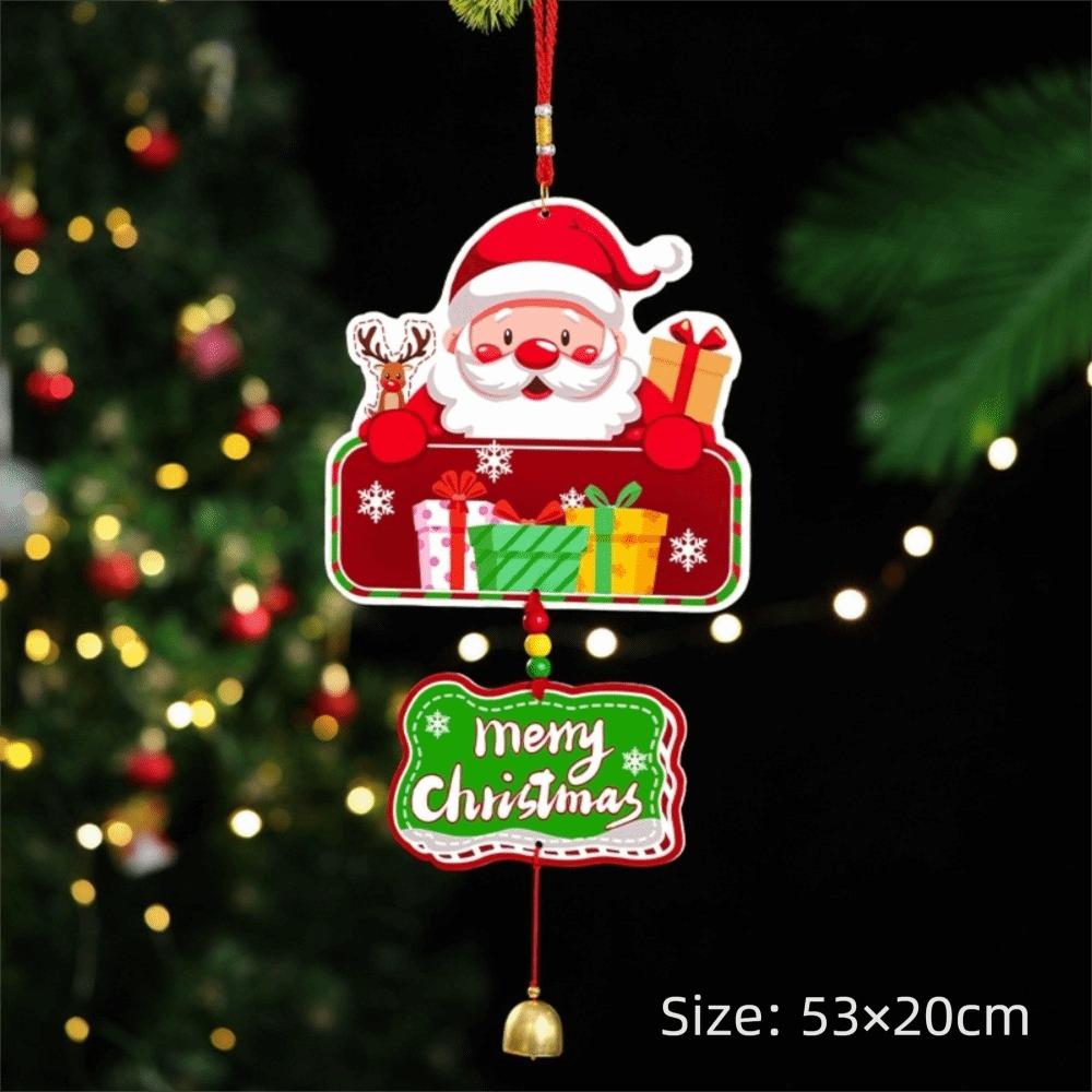 Merry Christmas Handmade Christmas Wind Chime DIY Bell Xmas Window Ornament Door Hanging Xmas Decoration