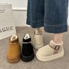 Women's Mid-calf Lightweight Height-enhancing Thick Sole Winter Warm Fur One Snow Boots Plush Lined Non-slip Casual Sports Cotton Boots