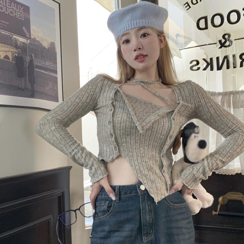 

Укороченные футболки женские весенние футболки винтажные с длинным рукавом Slimchic Streetwear женские