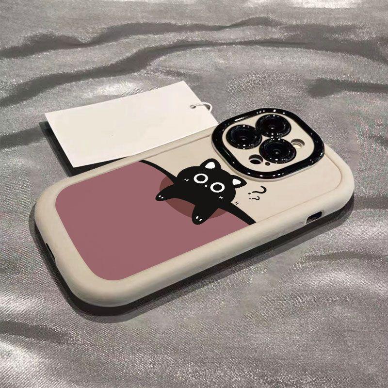 Question Mark Cat Is Suitable for Apple 11promax Mobile Phone Case iPhone11Plus Cute Cartoon Puff Case.