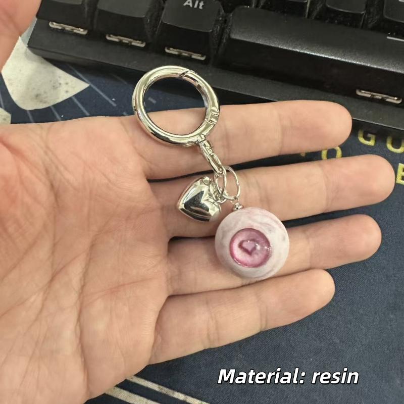 

Gothic Demon Eye Keychain Heart Shaped Buckle Pendant Halloween Charms Keyring Party Backpack Decor Jewelry Accessories Gift