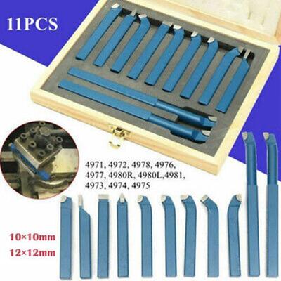 11PCS Carbide Tip Tipped Cutter Tool Bit Cutting Set Metal Lathe Tools 10mm/12mm