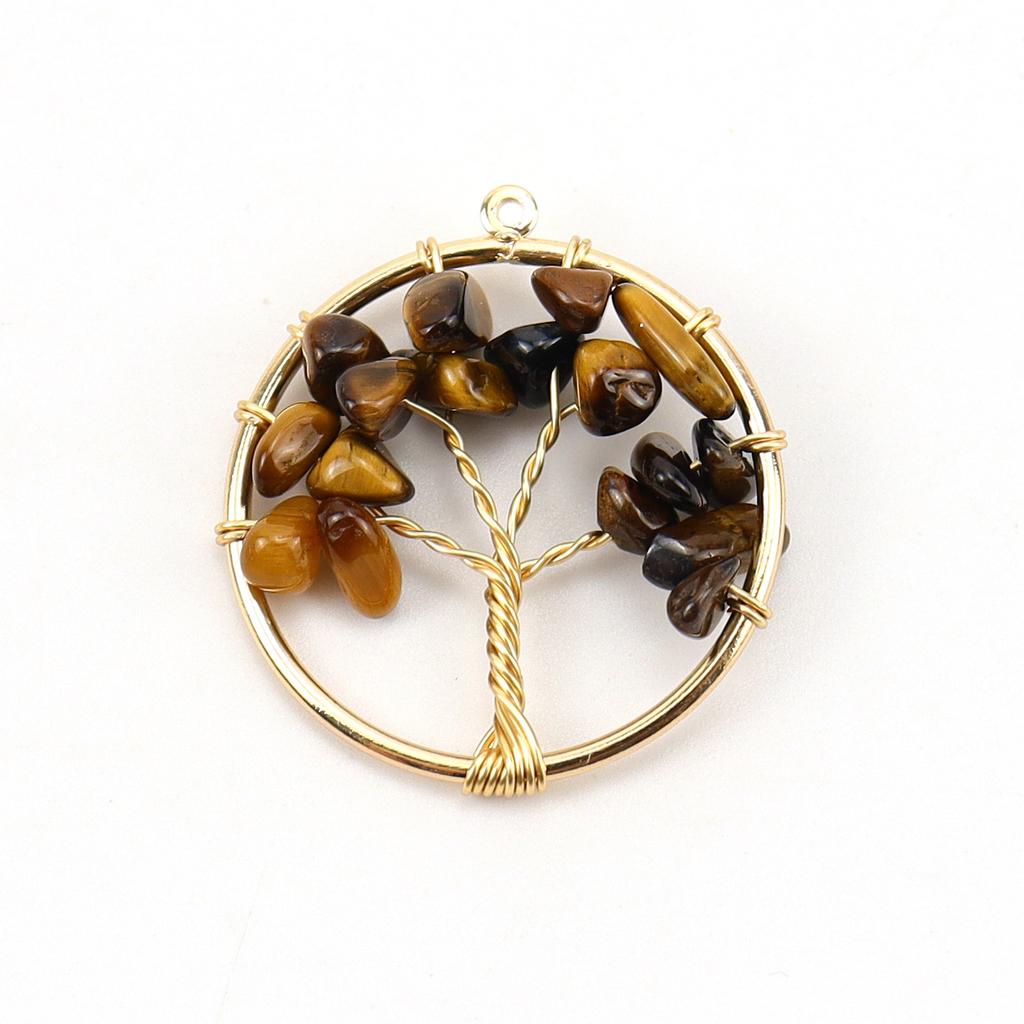 3Cm Tree Of Life Pendant Natural Crystal Gravel Fortune Tree Necklace Accessories N114