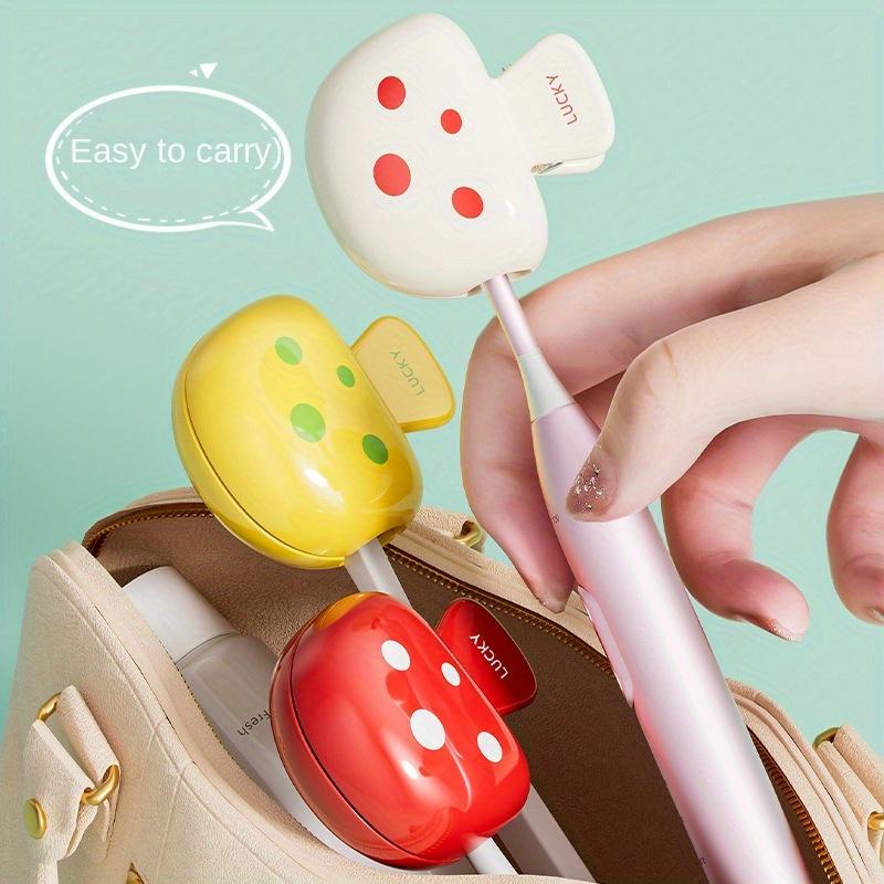 1pc Cute Cartoon Toothbrush Clip Travel Case - Dustproof Protective Cover with Adorable Bear Design, ABS Material, Portable Storage Box
