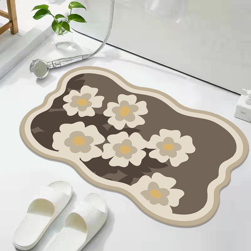 Diatom Mud Quick-Dry Anti-Slip Bathroom Floor Mat – Water-Absorbing Entrance Carpet
