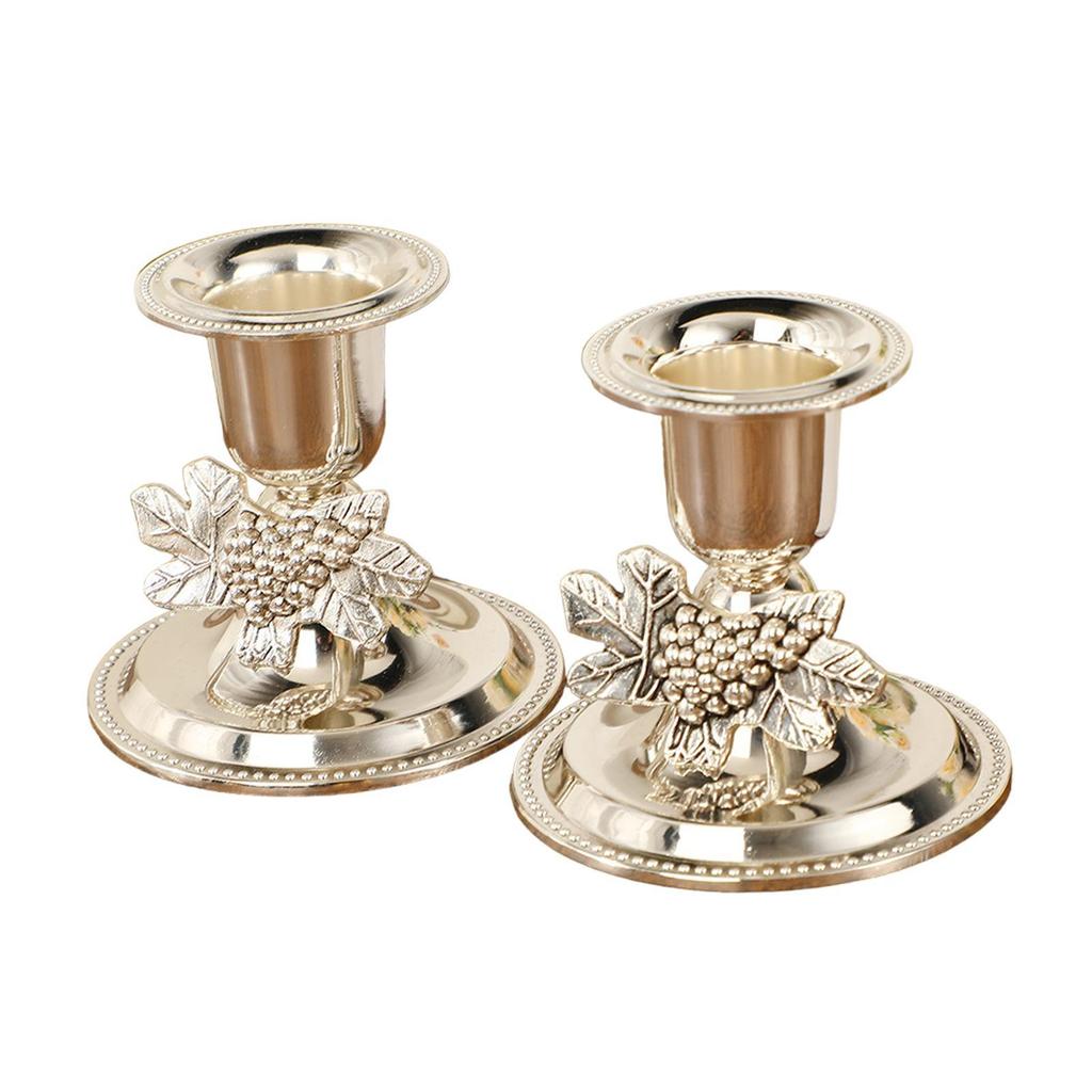 2Pcs Candlestick Holder Ornament Mantel Decoration Taper Candle Holders for Wedding Reception Halloween Hotel Holiday Fireplace
