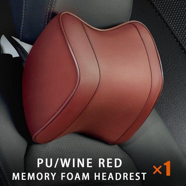 Car Neck Headrest Pillow Rest Head Support Cushion Car Breathable Memory Foam Slow Rebound Guard Car Lumbar Pillow Universal