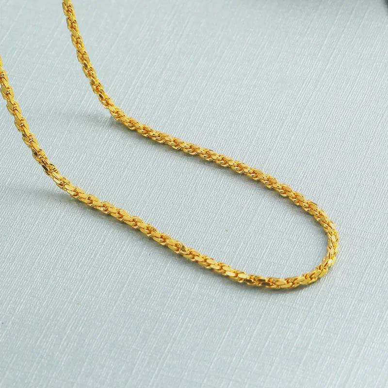Elegant Sand Gold Clavicle Pendant Necklace for Women - High-End Imitation Gold Chain 