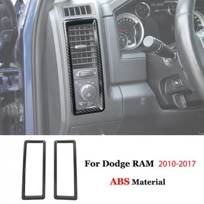 Carbon Center Console Air Vent Outlet Cover Trim Frame For Dodge Ram 1500 10-17