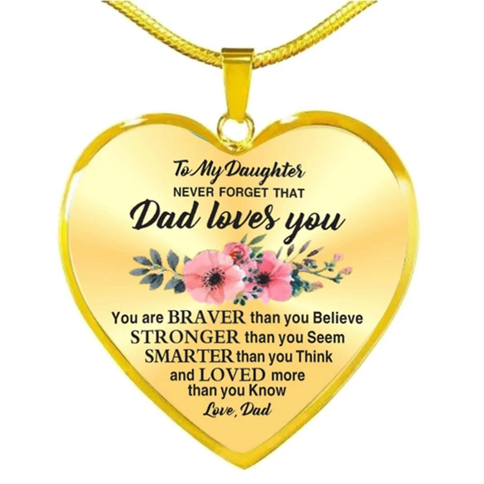 Ожерелье Tacanon To My Daughter Heart Love — Loves You — из подарка One Size