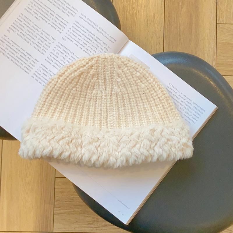 

Versatile Style Hat Retro Sweet Womens Warm Knitted Hatscaps Fishermans бежевий