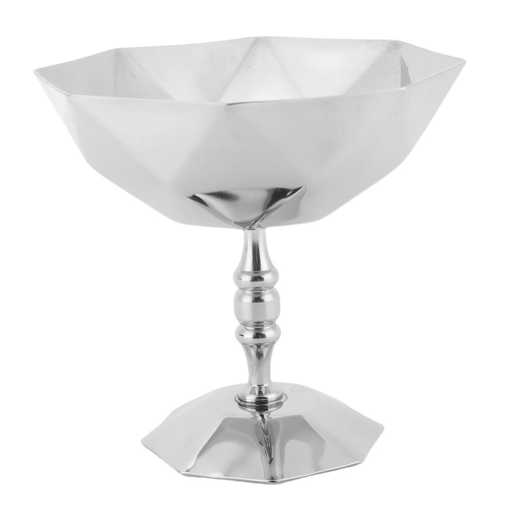 Nachtischbecher mit Fuß Multifunktionale Spülmaschinenfeste Edelstahl Eisbecher mit Fuß für Pudding Salat Snack