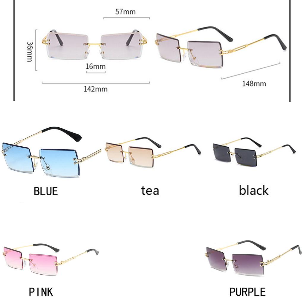 Rimless Fashion Glasses For Women Men Luxury Vintage Fashion Shades Travel Outdoor Glasses