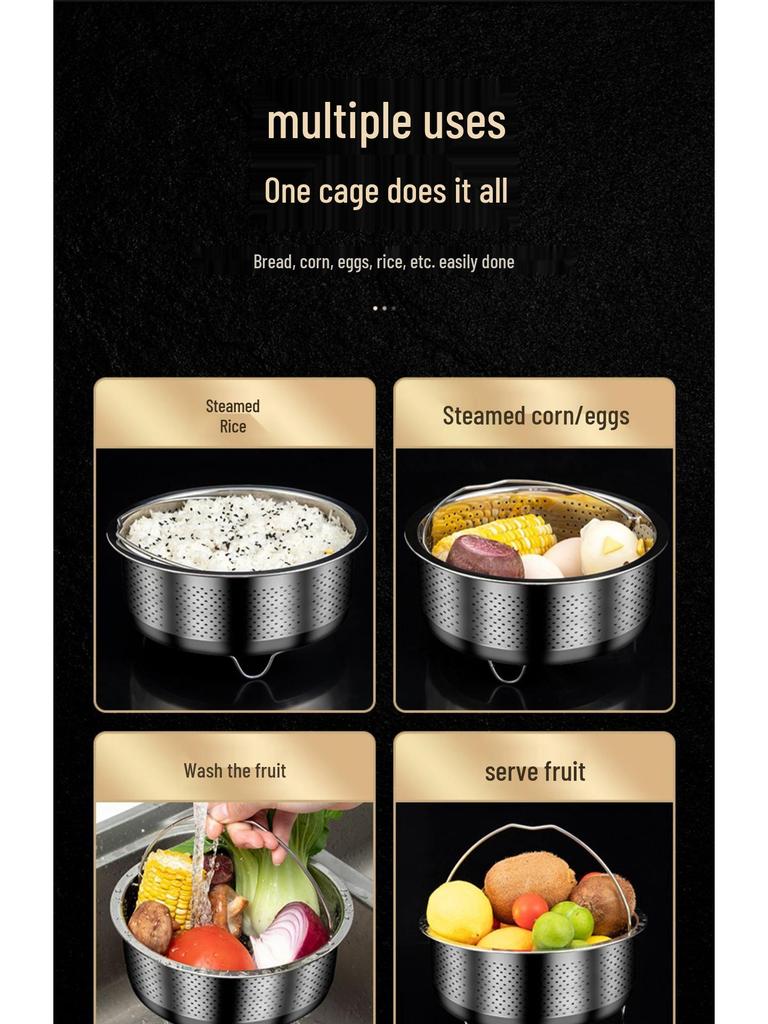 Stainless Steel Rice Water Separation Steamer Basket for Electric Rice Cookers