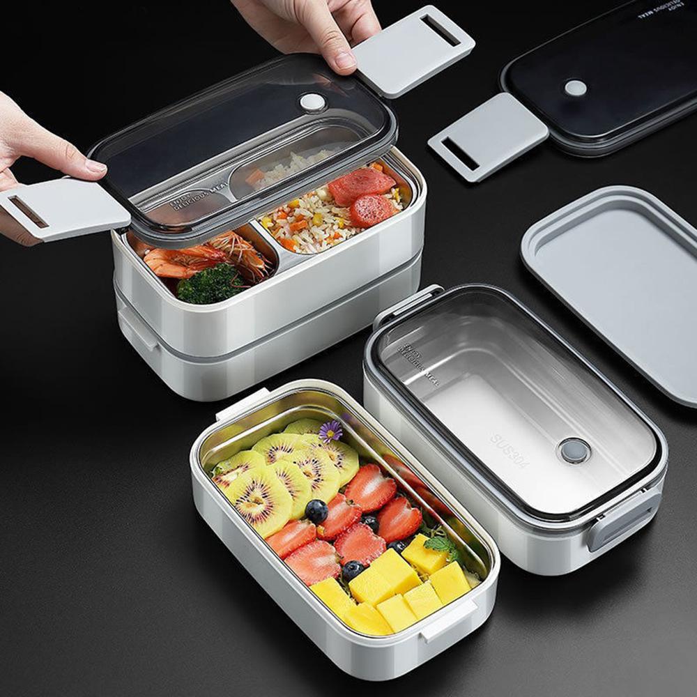 1PC Stainless Steel Sealed Insulated Box, Double-Layer Lunch Box That Students Can Heat In The Microwave At Work