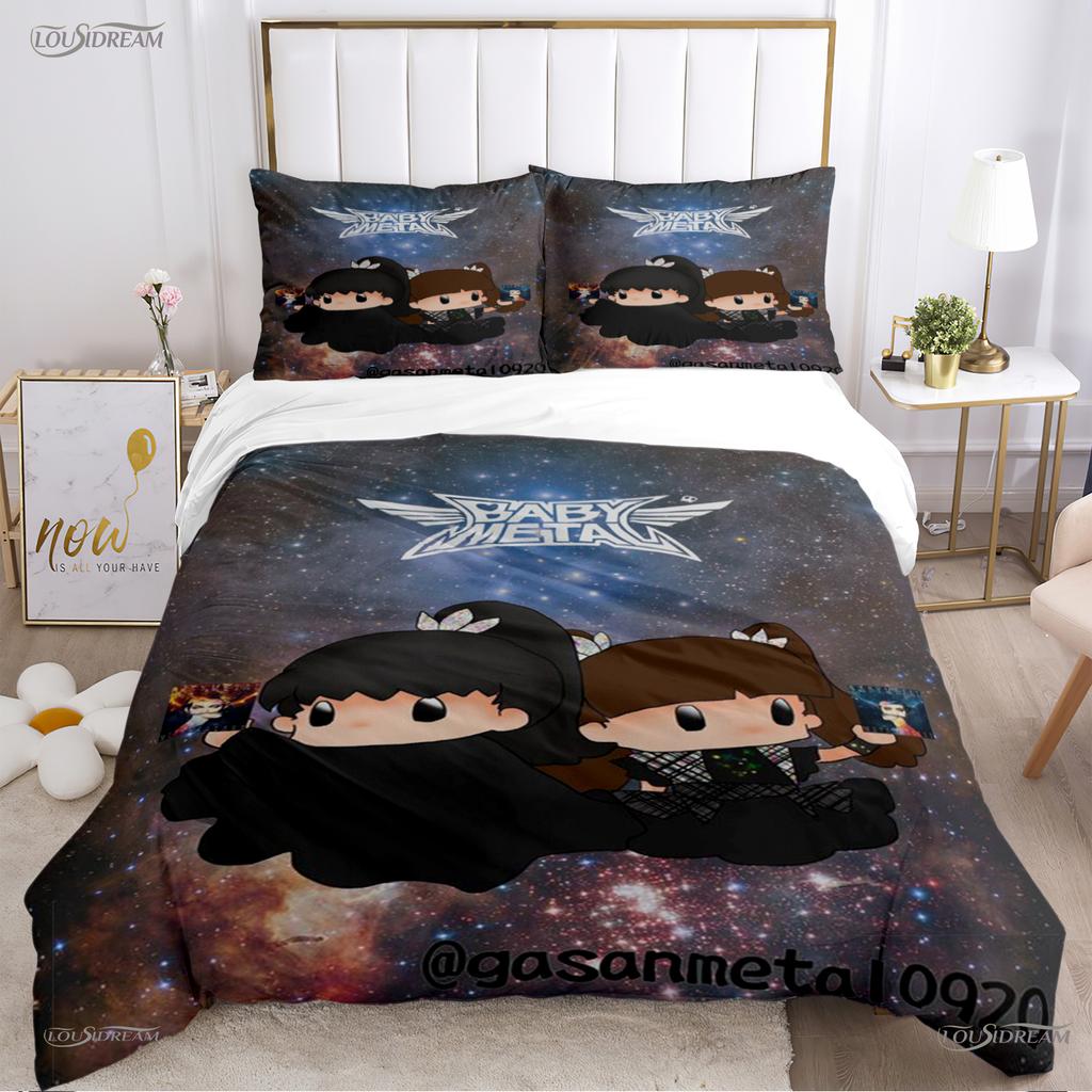 Babymetal kombination Hela säsongen Påslakan Täcke Sängkläder Set Mjukt Täckesöverdrag och Örngott Enkel/Dubbel/Queen/King