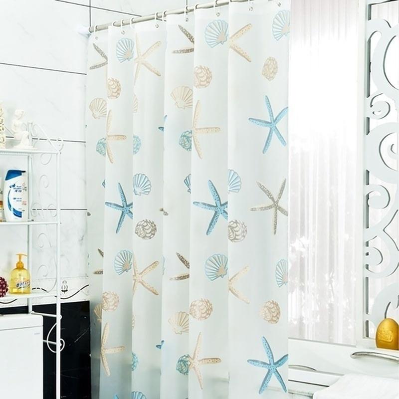 180 X 200cm  Fashion  Bathroom Waterproof Shower Curtains with 12pcs Curtain Hooks Rings