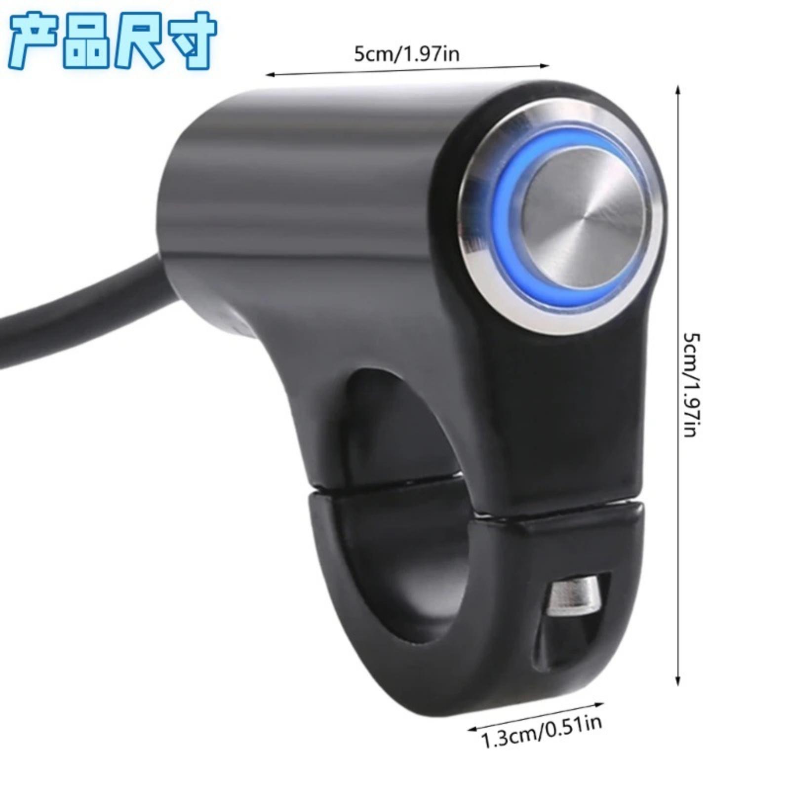 

Universal Hazard Light For Motorcycle And Electric Scooter Modifications – Emergency Strobe Button Assembly With LED Lighting One Size чёрный