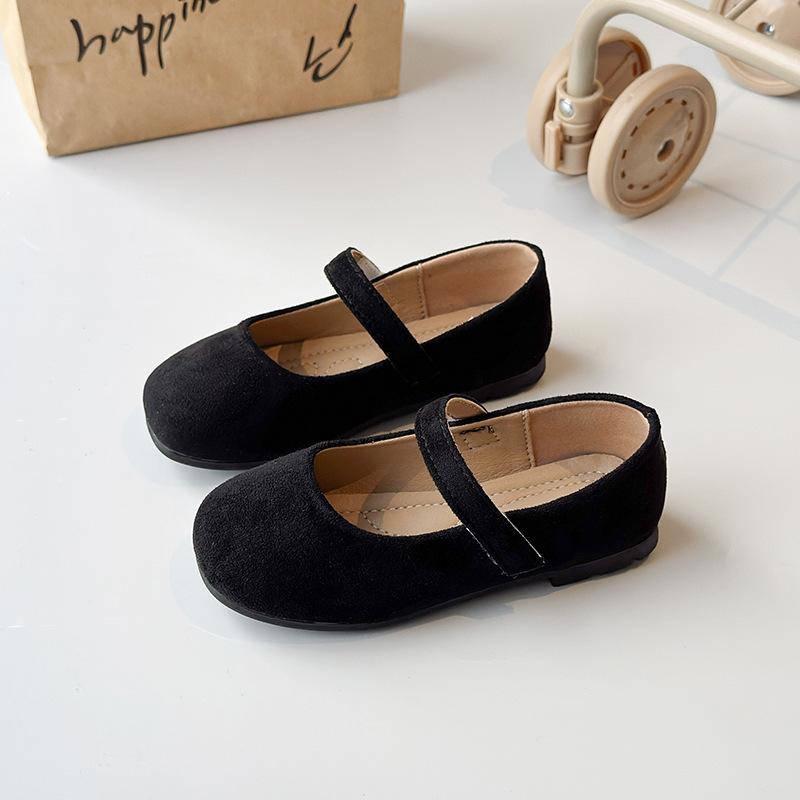 

Girl s Ballet Flats Spring New Suede Leather Kids Princess Shoes Fashion Non-slip Children Mary Janes Outdoor Casual Shoes 25