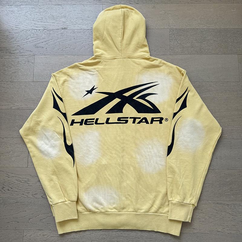 Unisex Hellstar kopott pamut cipzáras kapucnis pulóver