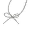 Simple and stylish S925 Temperament bow imitation pearl stud earrings women's zirconium necklace jewelry