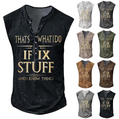 Mens Summer Surf Beach Tank Top Large Size Casual Breathable Sleeveless Top Loose  Print Tank Top Man Shirt
