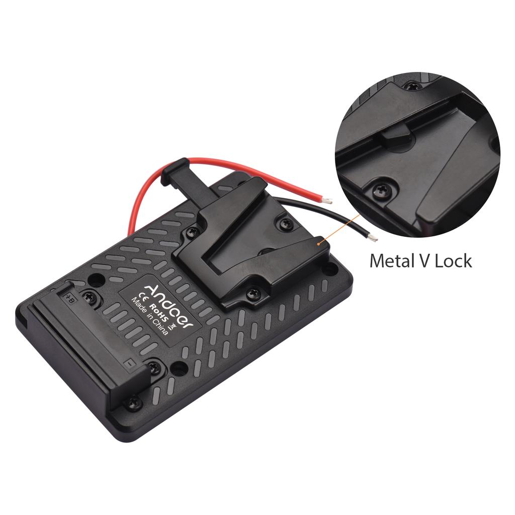Andoer V lock Battery Back Pack Plate Adapter Replacement for Sony V Mount Battery