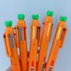Signing Pen Creative Carrot Shape Ballpoint Pen 6 Color Retractable Pen Smooth Writing Stationery Pen for School