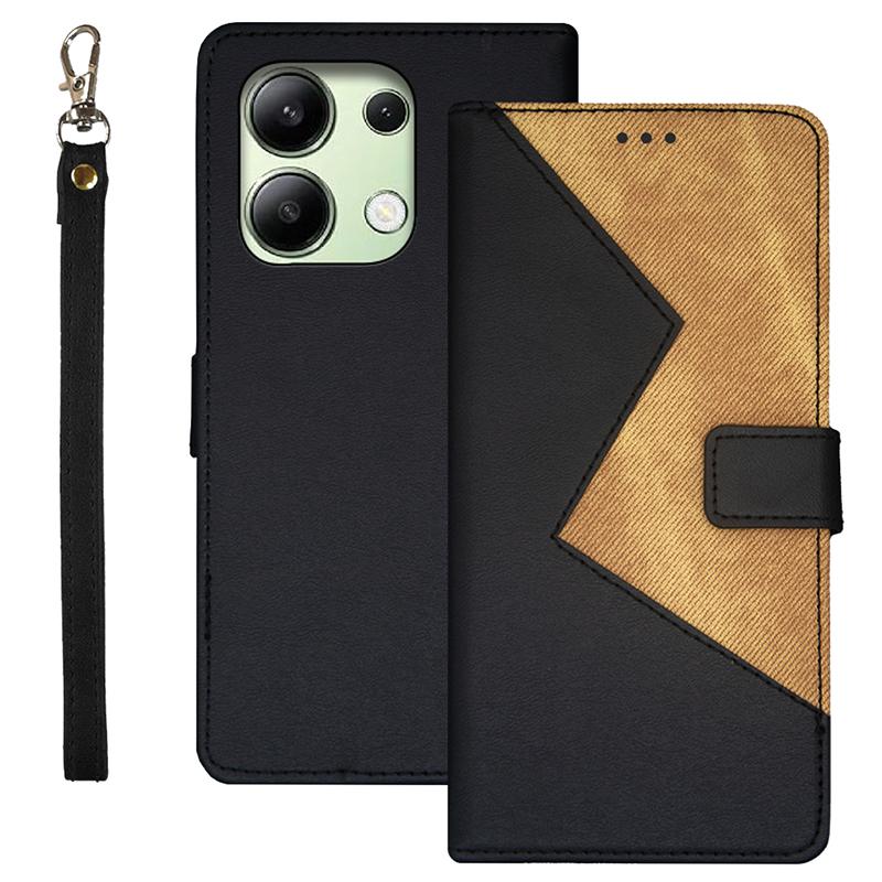 

IDEWEI For Xiaomi Redmi Note 13 4G Case Card Slots TPU+PU Leather Phone Cover Black