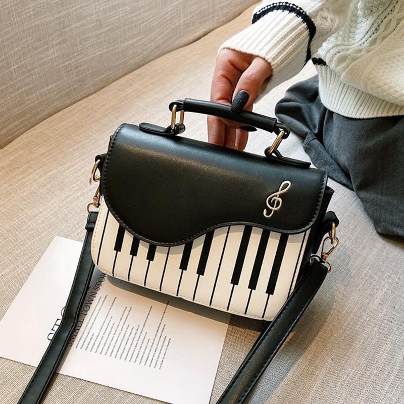Koreański projekt fortepianu damskie torby na ramię PU skórzana torba torebka modna torba Corssbody kieszonkowa torebka na monety pakiet