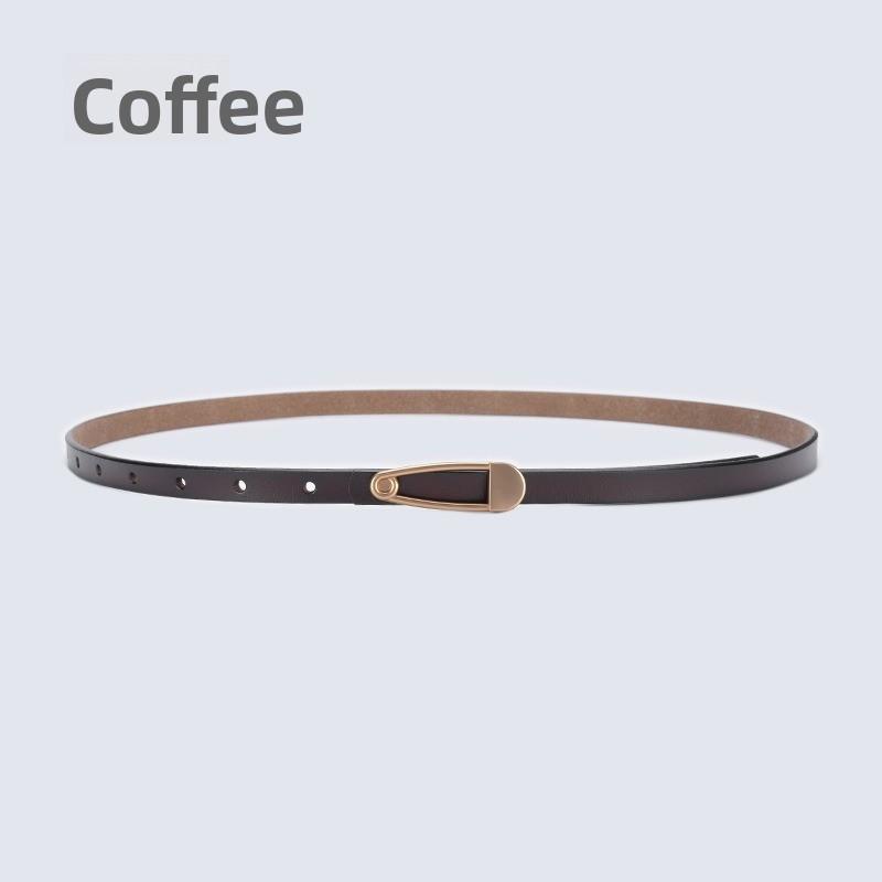 New arrival calfskin belt women's silm pattern thin belt