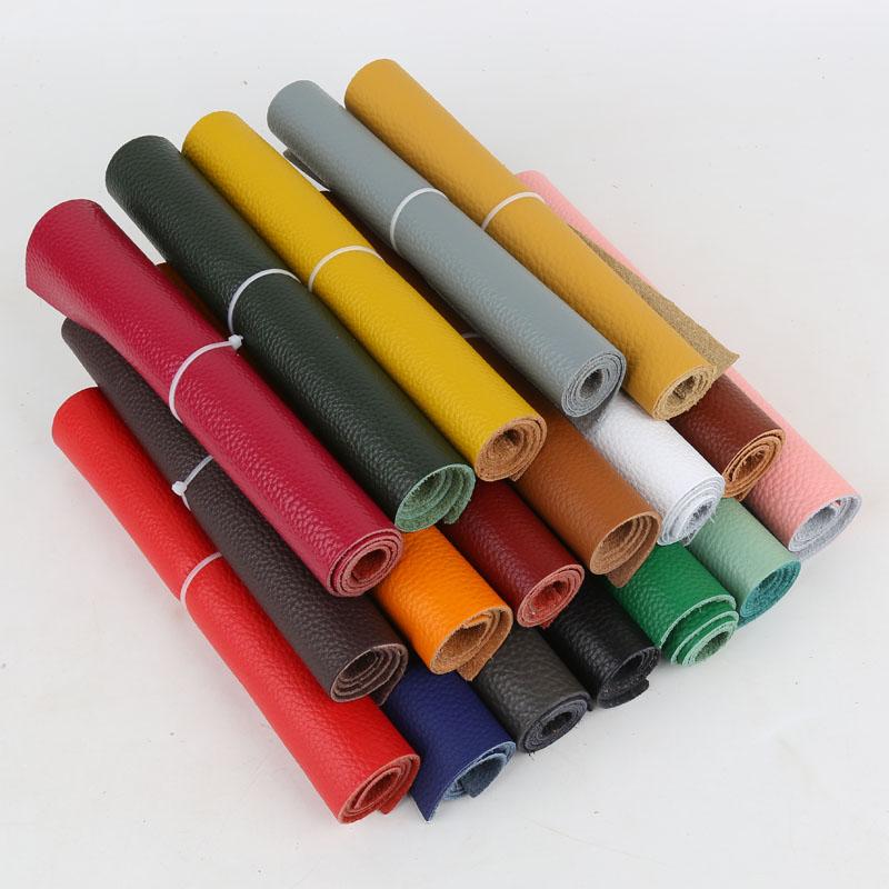 First-layer cowhide leather material, colored litchi pattern soft cowhide leather, handmade DIY fabric, 1.5mm thickness leather