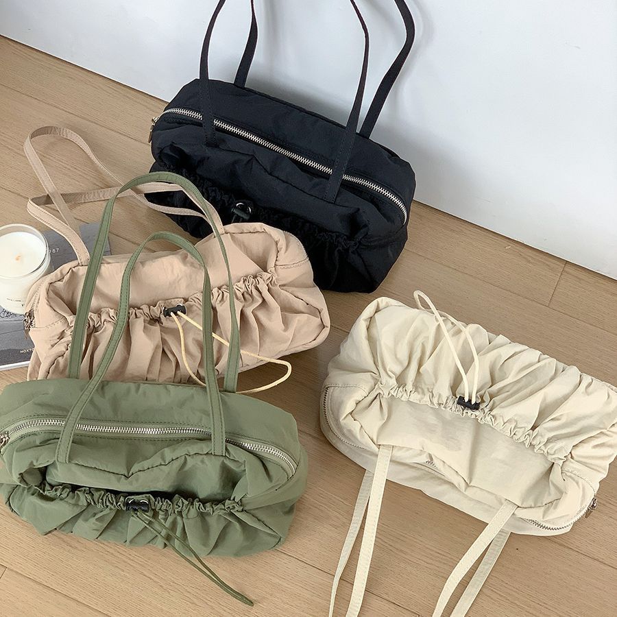 Wrinkled High-end Armpit Bag Commuting Tote Shoulder Bag Feminine Temperament Large Capacity Nylon Bag Female
