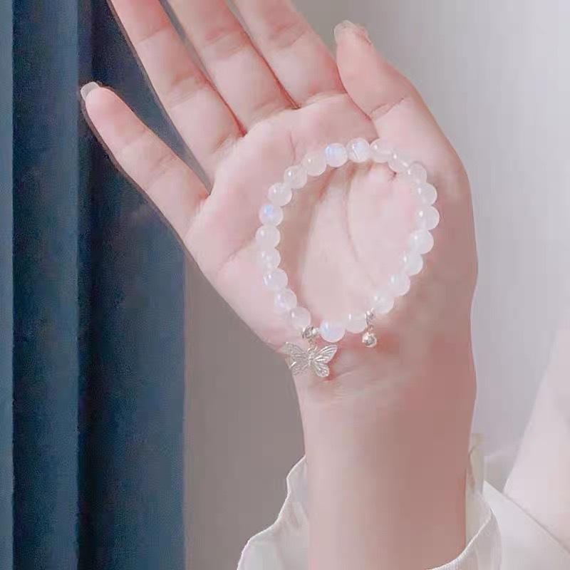 Cold White Moonlight Dream Butterfly Bracelet Women's Niche Simple Bell Bracelet Sweet Versatile Student Hand Jewelry Tide