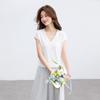 Srcr Women's V-Neck Silk Blend Knit Short Sleeve T-Shirt