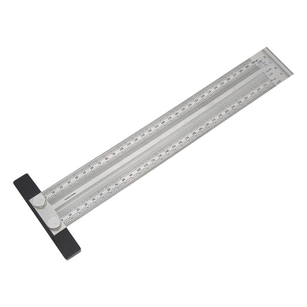 Stainless Steel T-Rule 300mm Scribing Ruler Precision Measuring Tool  Woodworking Measurement