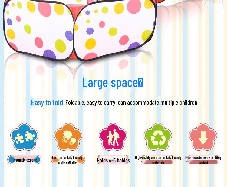 Popular Foldable Children's Tent & Tunnel Playhouse with Basketball and Ocean Ball Pit
