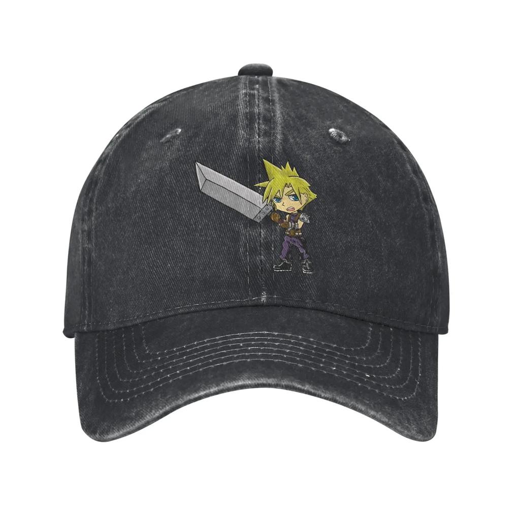 Cappellino da Baseball Lavato Finaled Fantasyed 7 Cloud Strife Moda Sun Cappellino Trucker Estivo Donna Uomo Outdoor Palestra Cappellino Snapback
