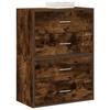 VidaXL Cabinets with 2 Drawers 2 Pcs Smoked Oak Engineered Wood, Storage Cabinet, Buffet, Sideboard, Cabinet 858830