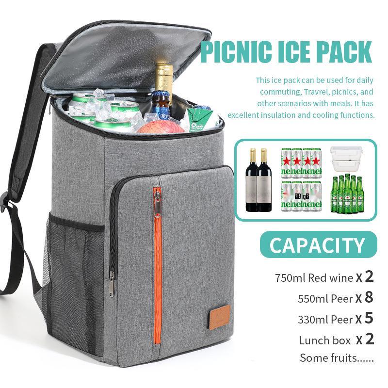 Cross-border Large Capacity Insulated Backpack with Portable Ice Packs for Camping