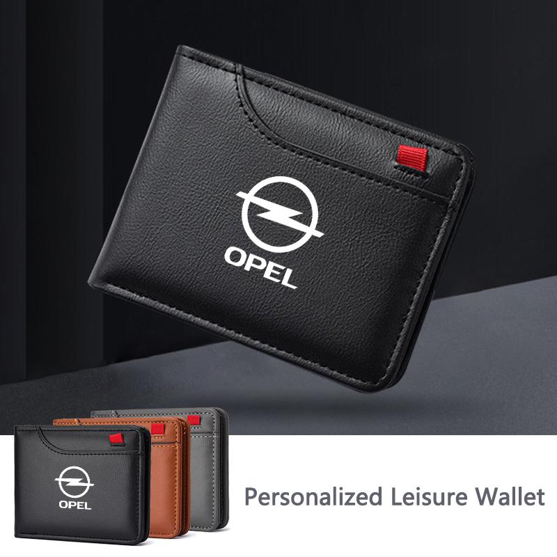 Czsvdy1 Czprfz1 Car Purse Driver License ID Credit Card Leather Wallet For Opel Astra GTC Insignia Antara Meriva Zafira Auto Emblem Accessories