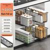 Pull-Out Mesh Storage Basket with Rails for Kitchen Cabinets