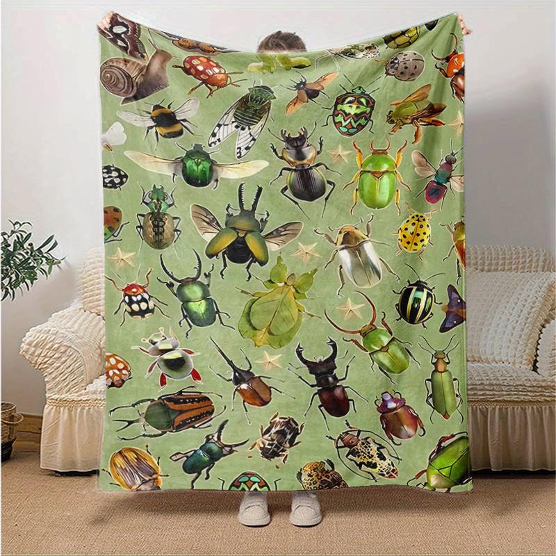 1pc Insect Parade Throw Blanket Home Decorative Couch Cover for Bedroom Living Room Travel Car .W098