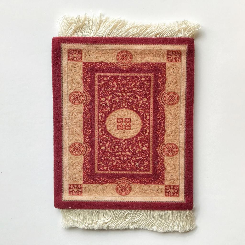 Persischer Mini-Webteppich, Mauspad, Retro-Stil, Teppichmuster, Tasse, Laptop, PC, Mauspad mit Fransen, Heimbüro, Tischdekoration, Basteln