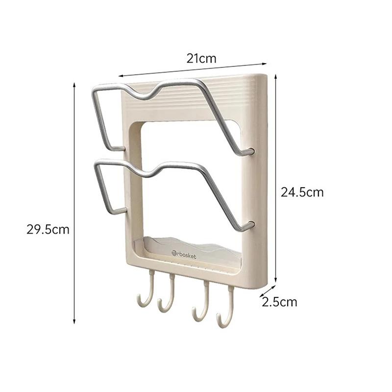 

BEPAN Wall Mounted Hair Dryer Holder Curling Iron Holder Hair Styling Tools Organizer with Shelf Hooks Multi-Functional Storage Rack