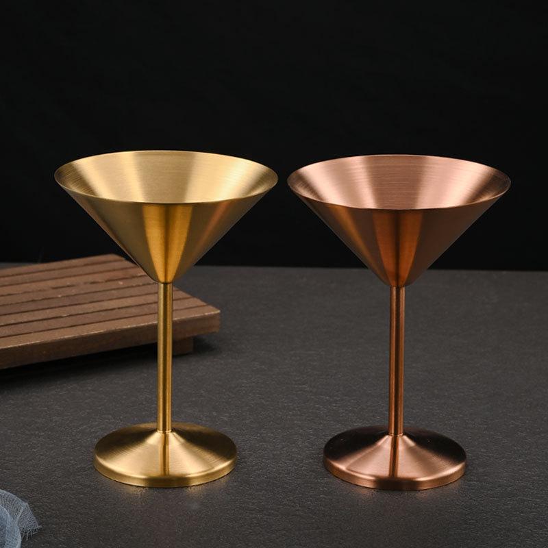 Edelstahl Martini-Gläser Cocktailglas Eis Dessertkelch Getränk Champagner Metall Weinkelch Restaurant Bar Geschirr