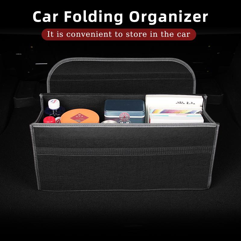 AAABP1 Car Trunk Storage Bag Felt Stowing Box Tools Organizer Accessories For Skoda Octavia Superb Rapid Kodiaq Karoq Fabia Kamiq